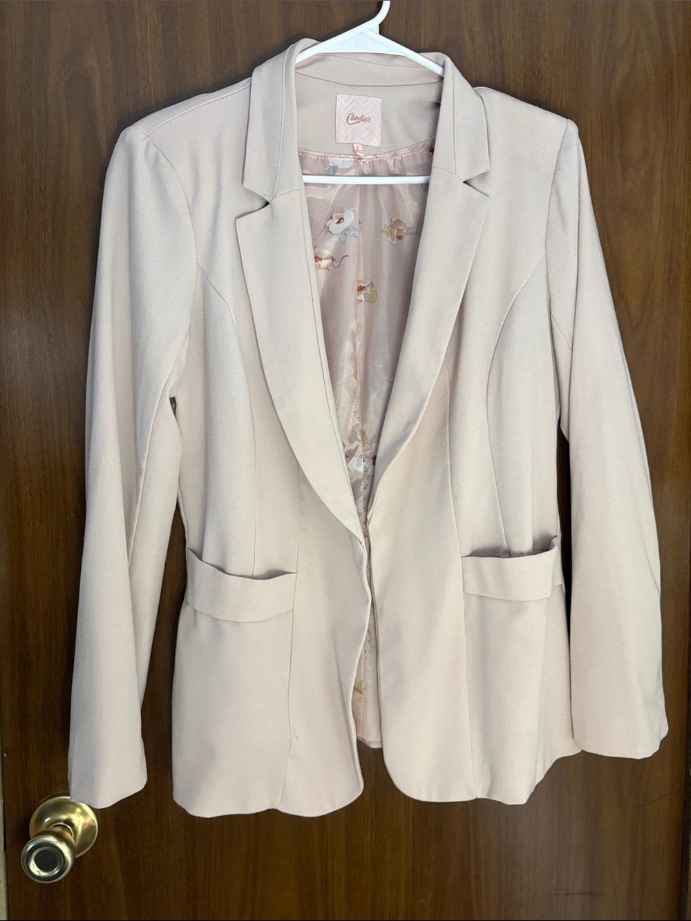 Candie's Blush Pink Notch-Lapel Blazer